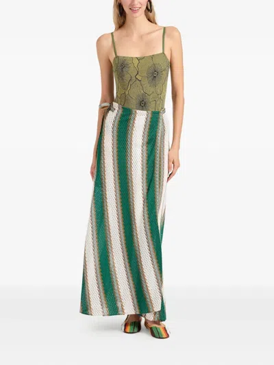 La Doublej Diagonal-stripe Maxi Skirt