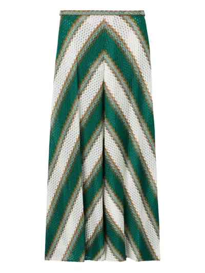 La Doublej Diagonal-stripe Maxi Skirt
