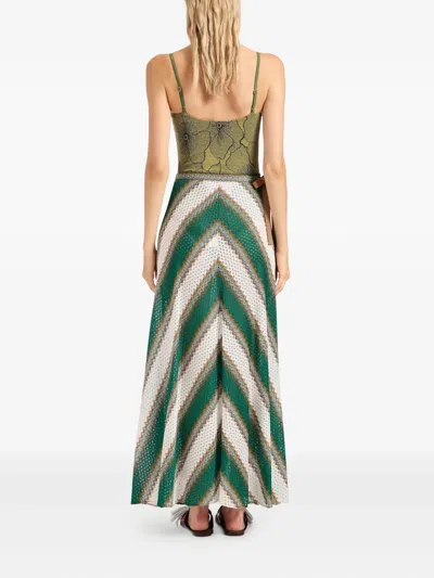 La Doublej Diagonal-stripe Maxi Skirt