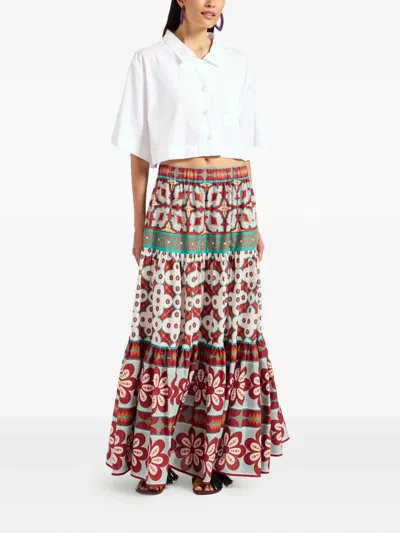 La Doublej Pagoda-print Maxi Skirt In Multi