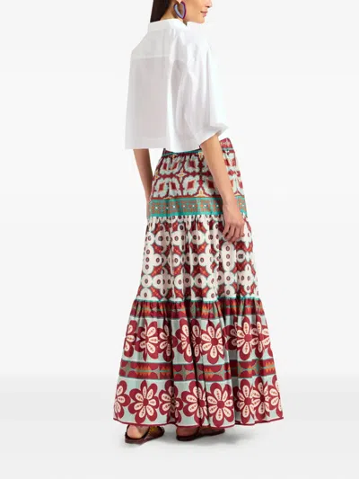 La Doublej Pagoda-print Maxi Skirt In Multi