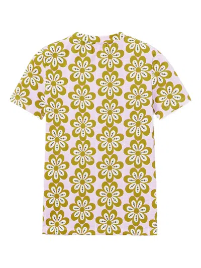 La Doublej Flower-print Short-sleeve T-shirt In Green