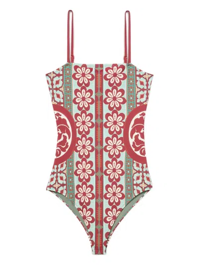 La Doublej Elle Floral-print Swimsuit In Multi