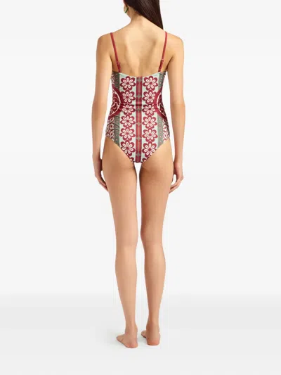 La Doublej Elle Floral-print Swimsuit In Multi