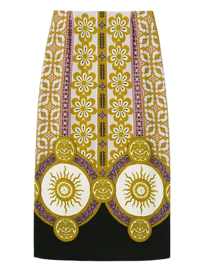 La Doublej Patterned Pencil Skirt In Multi