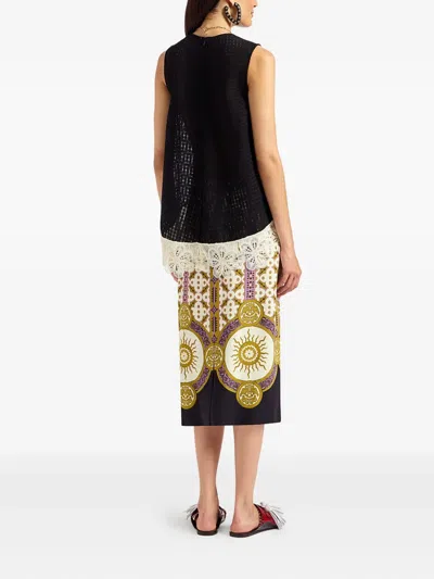 La Doublej Patterned Pencil Skirt In Multi