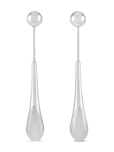Pre-owned Calvin Klein Vintage Polished-finish Earrings In Silver