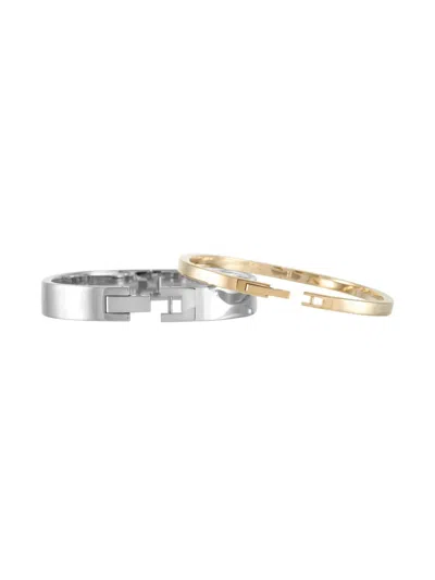Pre-owned Calvin Klein Vintage Two-tone Design Bracelet