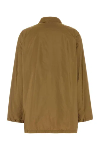 Prada Windbreaker Collared Neck Long Sleeves In Green