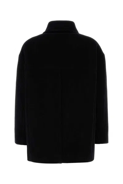 Isabel Marant Wool Blend Fiby Coat With Collared Neck In Black