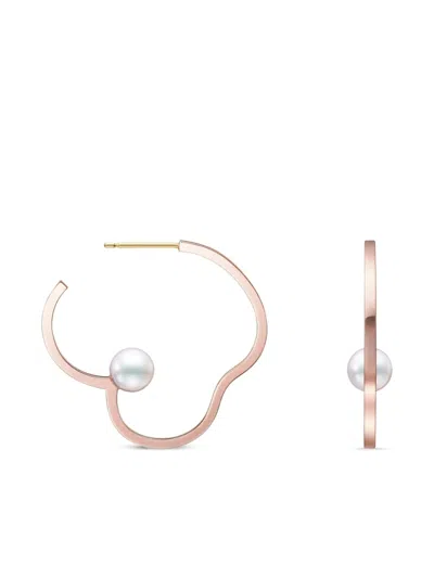 Tasaki 18k Rose Gold Chants Signature Akoya Pearl Earrings In Pink