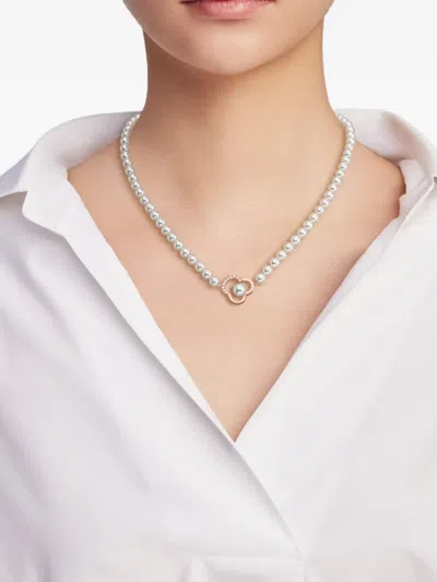 Tasaki 18k Rose Gold Chants Signature Akoya Pearls And Diamonds Necklace In Metallic