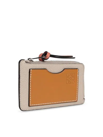 Loewe Logo-embossed Cardholder In Brown