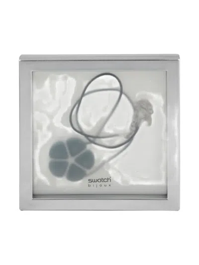 Pre-owned Swatch Vintage Flower-detailing Necklace In Silver