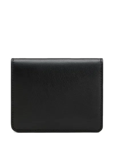 Ami Alexandre Mattiussi Black Smooth Leather Carrousel Folded Wallet Black In Black