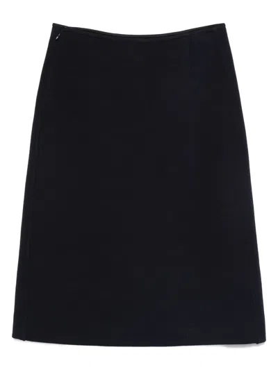 Jil Sander Seam-pockets Midi Straight Skirt In Black