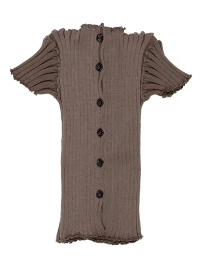 A. Roege Hove Katrine Ribbed Cardigan In Brown