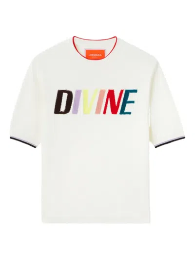 La Doublej Divine Embroidered T-shirt In White