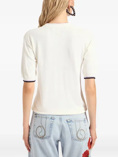 La Doublej Divine Embroidered T-shirt In White