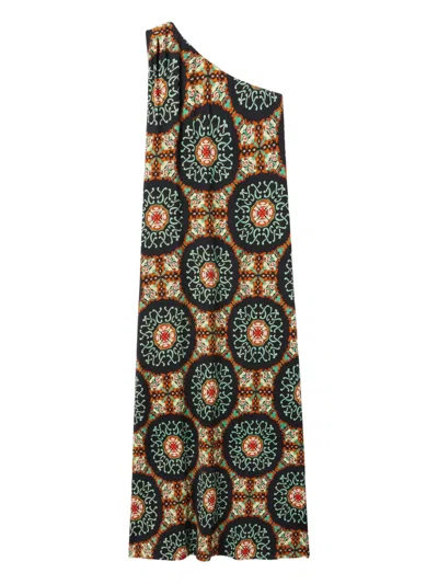 La Doublej Clingy Roy One-shoulder Maxi Dress In Black
