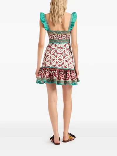 La Doublej Gingerbread Ruffled Printed Mini Dress In Multi