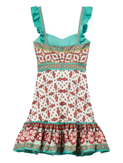 La Doublej Gingerbread Ruffled Printed Mini Dress In Multi
