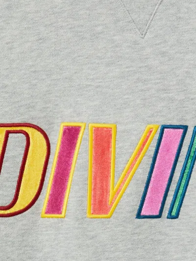 La Doublej Off Court Divine-embroidered Sweatshirt In Gray