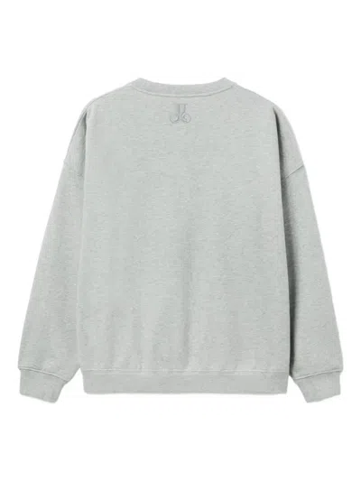 La Doublej Off Court Divine-embroidered Sweatshirt In Gray