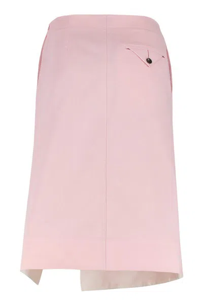 Bottega Veneta Skirt Twill Button Detail Slit Wrap Design