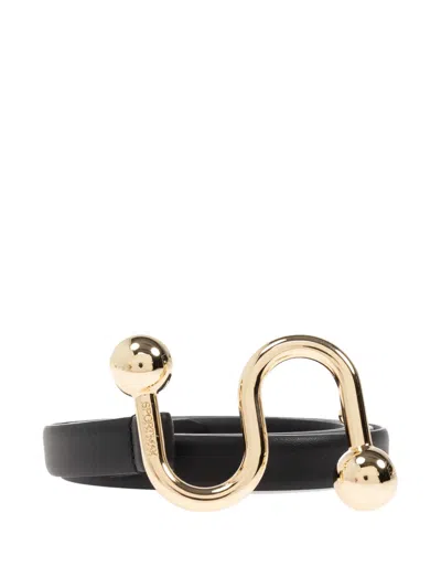 Sportmax S-shaped Buckle Belt In Black