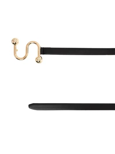 Sportmax S-shaped Buckle Belt In Black