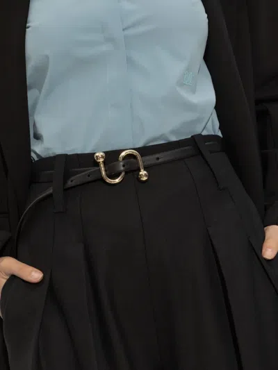Sportmax S-shaped Buckle Belt In Black