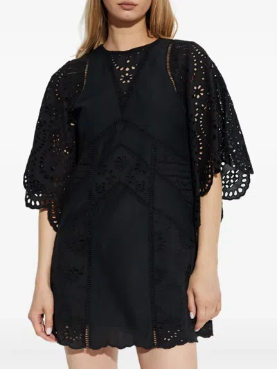 Allsaints Luci Broderie Mini Dress In Black