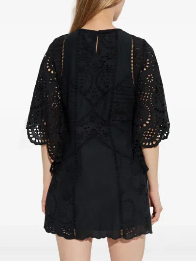 Allsaints Luci Broderie Mini Dress In Black