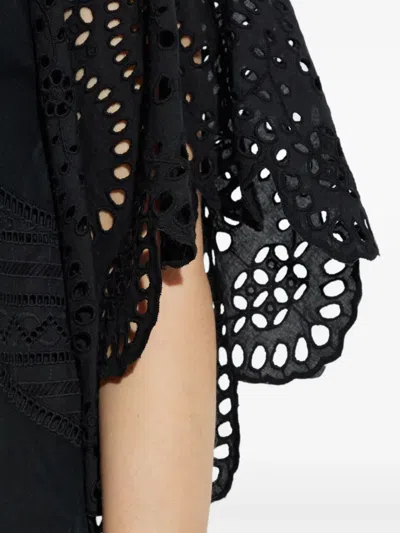 Allsaints Luci Broderie Mini Dress In Black