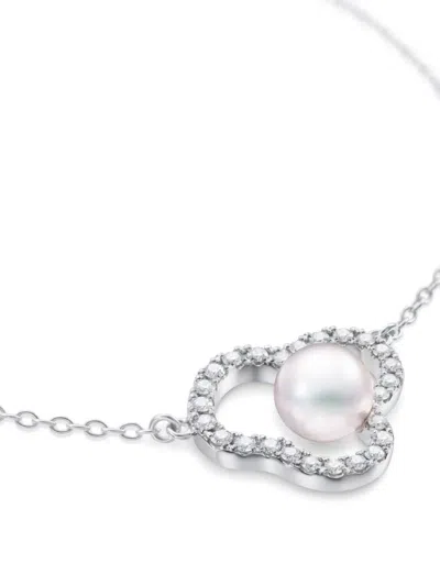 Tasaki 18k White Gold Chants Signature Akoya Pearl And Diamonds Bracelet In Metallic
