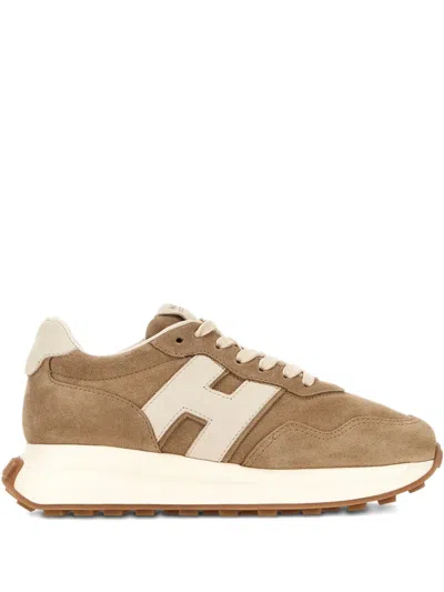 Hogan Low Top Sneakers With Rubber Sole And Suede Upper
