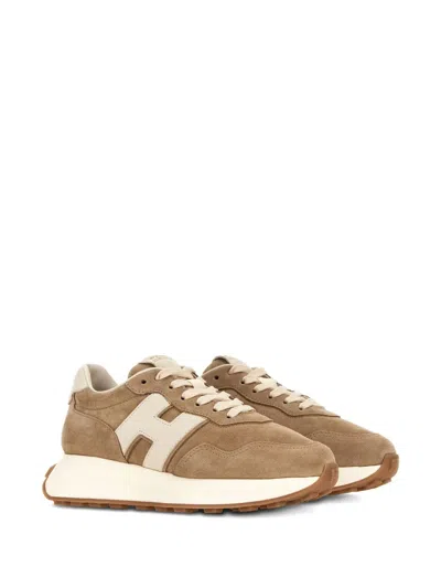 Hogan Low Top Sneakers With Rubber Sole And Suede Upper