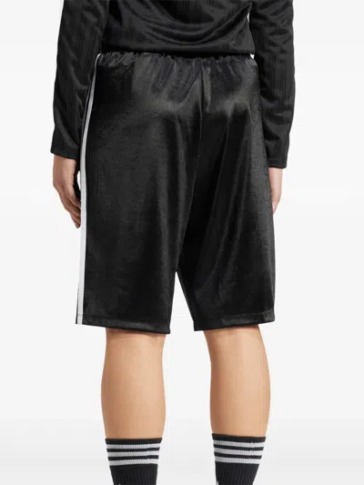 Adidas Originals Firebird 3-stripes Satin Shorts In Black