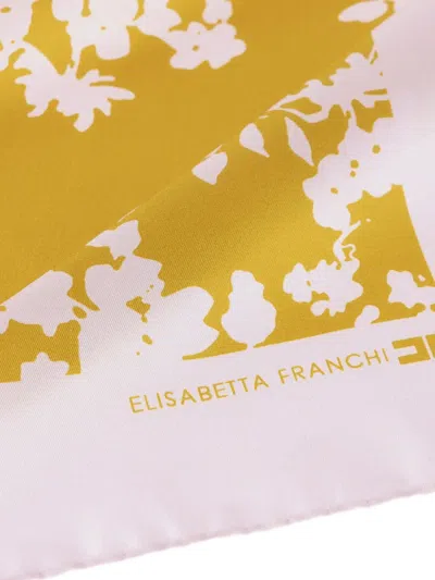 Elisabetta Franchi Floral-print Scarf In Green