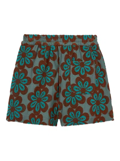 La Doublej Flower-print Pull-up Shorts