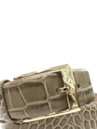 Stefano Ricci Leather Buckle Belt In Green