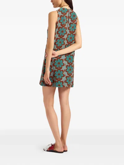 La Doublej Racer Floral-print Mini Dress In Multi