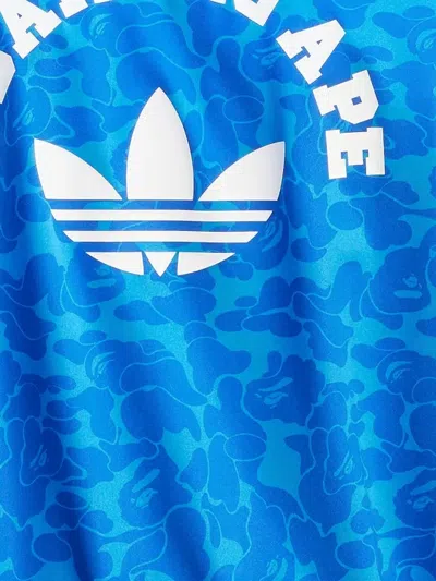 Adidas Originals X A Bathing Ape Firebird Three-stripe Camouflage Track Jacket In Blue