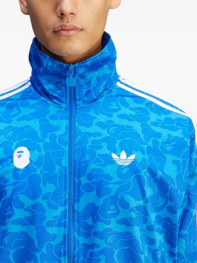 Adidas Originals X A Bathing Ape Firebird Three-stripe Camouflage Track Jacket In Blue