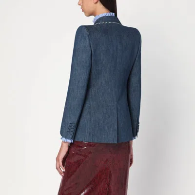 Valentino Garavani Women Double-breasted Denim Jacket In Blue