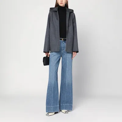 Bottega Veneta Grey Wool Hooded Jacket