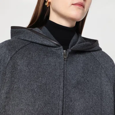Bottega Veneta Grey Wool Hooded Jacket