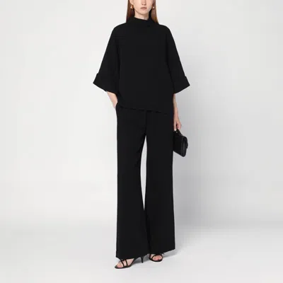 Mark Kenly Domino Tan Black Bailee Blouse In Crêpe Georgette