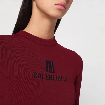 Balenciaga Ribbed Crewneck Long-sleeved Fitted Top